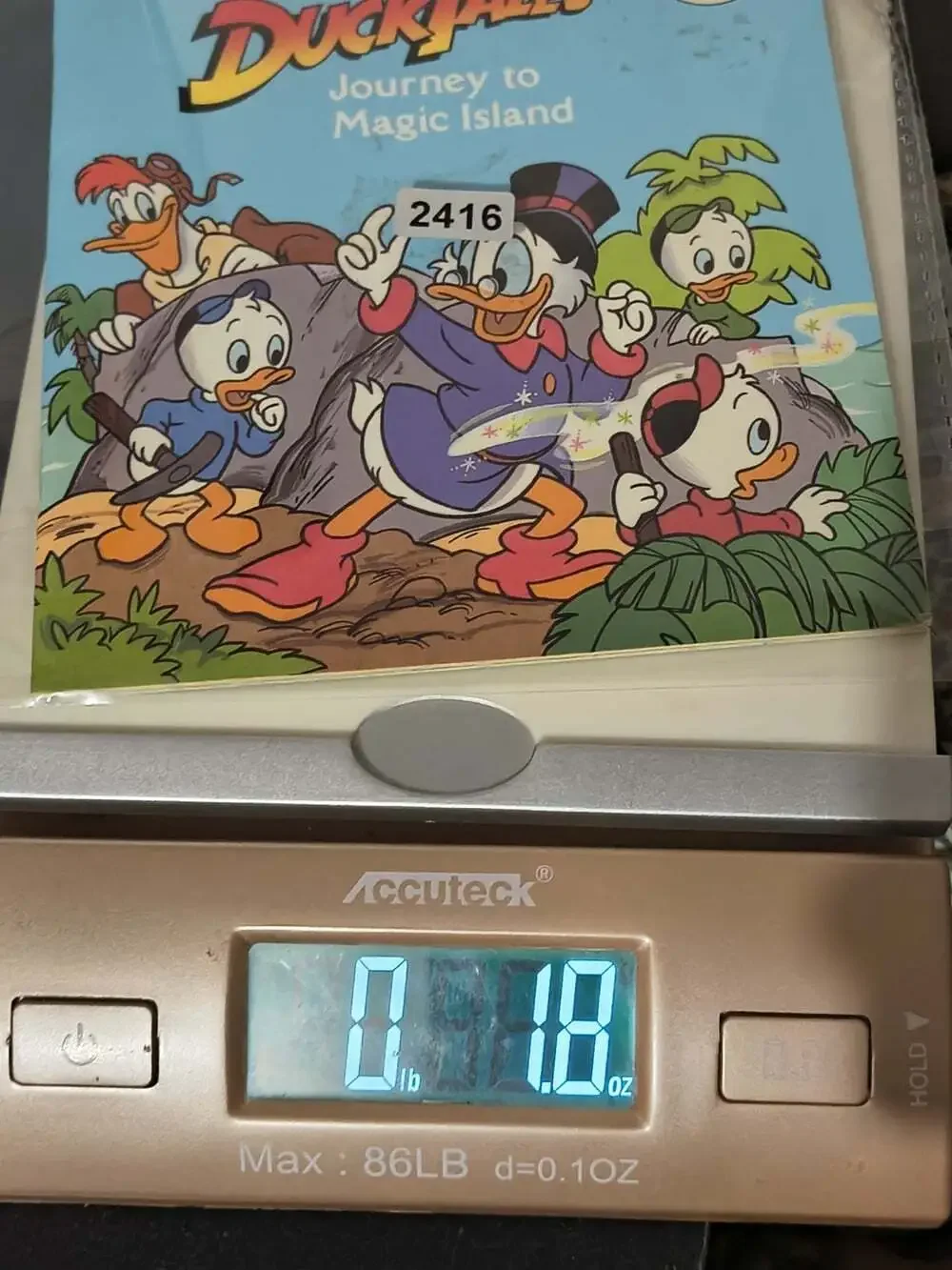 Disney's DUCK TALES Journey to Magic Island 1989 Paperback Golden Book VINTAGE